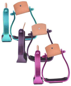 Showman Color Coated Angled Aluminum Stirrups