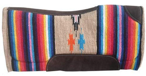Showman 32" x 32" Contoured Tan Serape Felt Bottom Saddle Pad Showman 32" x 32" Contoured Tan Serape Felt Bottom Saddle Pad