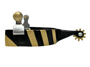 Showman Men's Black Steel Spurs w/ Brass Accent Showman Men's Black Steel Spurs w/ Brass Accent