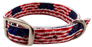 Showman Couture American Flag Design Nylon Dog Collar
