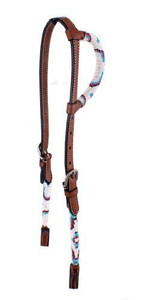 Showman Navajo Beaded Single Ear Argentina Cowhide Leather Headstall Showman Navajo Beaded Single Ear Argentina Cowhide Leather Headstall