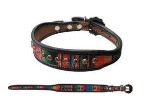 Showman Couture Embroidered Serape Design Leather Dog Collar Showman Couture Embroidered Serape Design Leather Dog Collar