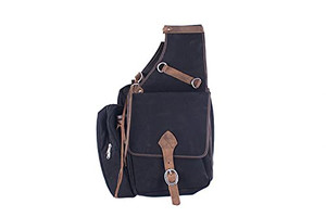 Showman Black Canvas Deluxe Saddle Bag