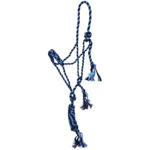 Black & Blue Braided Nylon Mule Tape Halter
