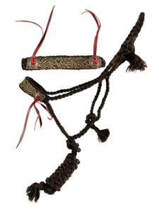 Showman Brown Nylon Mule Tape Halter w/ Brown Embossed Noseband Showman Brown Nylon Mule Tape Halter w/ Brown Embossed Noseband