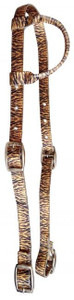 Showman Tiger Print Nylon Single Ear Headstall