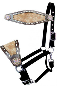 Showman Ainbow Leathe Cowhide Inlay Single Ea Headstall Breast Collar Set%2f5288732887