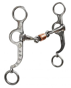 Showman Stainless Steel Argentine Snaffle Bit w/ Copper Roller Showman Stainless Steel Argentine Snaffle Bit w/ Copper Roller