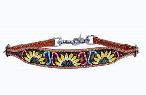 Showman Leather Wither Strap w/ Sunflower & Paisley Design Showman Leather Wither Strap w/ Sunflower & Paisley Design