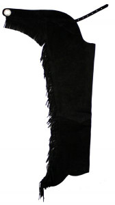 Western Black Suede Leather Rodeo/Show Chaps