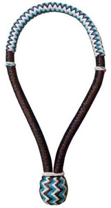 Showman 5/8" Teal/Brown Rawhide Core Bosal