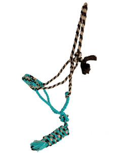 Showman Brown & Teal Braided Mule Tape Halter Showman Brown & Teal Braided Mule Tape Halter