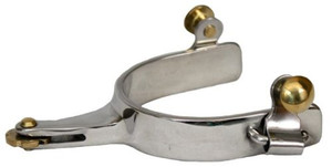 Showman Stainless Steel Horizontal Brass Rowel Spurs Showman Stainless Steel Horizontal Brass Rowel Spurs