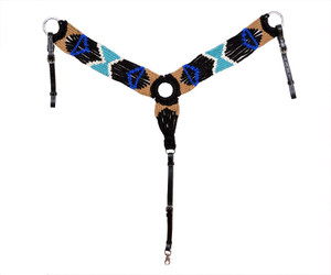 Showman Black Mohair Wool Multi-Strand Southwest Design Breast Collar Showman Black Mohair Wool Multi-Strand Southwest Design Breast Collar