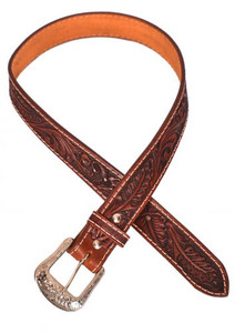 Showman Men's Argentina Cow Leather Belt w/ Acorn Leaf Tooling Showman Men's Argentina Cow Leather Belt w/ Acorn Leaf Tooling