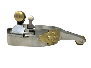 Showman Western Stainless Steel Men's Spurs w/ Brass Accent Showman Western Stainless Steel Men's Spurs w/ Brass Accent