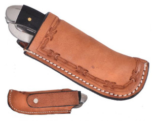 Showman Argentina Cow Leather Knife Sheath w/ Barbed Wire Tooling