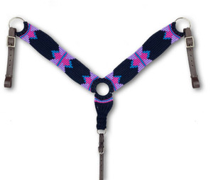 Showman Black, Pink & Purple Multi-Strand Wool Blend String Breast Collar Showman Black, Pink & Purple Multi-Strand Wool Blend String Breast Collar