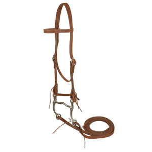 Showman Argentina Cow Leather Bridle w/ Grazing Bit