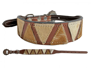 Showman Couture Hair-On Cowhide Leather Dog Collar Showman Couture Hair-On Cowhide Leather Dog Collar