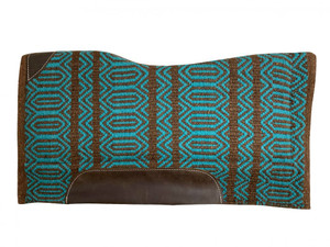 Showman 36" x 34" Teal & Brown Wool Top Memory Felt Saddle Pad Showman 36" x 34" Teal & Brown Wool Top Memory Felt Saddle Pad