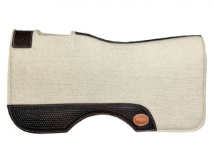 Klassy Cowgirl Mohair Wool Saddle Pad w/ Tooled Wear Leathers Klassy Cowgirl Mohair Wool Saddle Pad w/ Tooled Wear Leathers