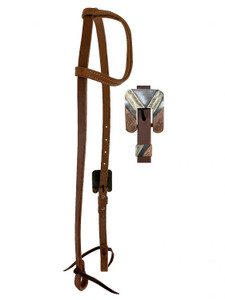 Showman Single Ear Argentina Cow Leather Headstall w/ Antiqued Buckle Showman Single Ear Argentina Cow Leather Headstall w/ Antiqued Buckle