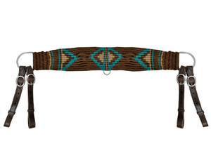 Showman Mohair Wool Brown & Teal Multi-Strand Tripping Collar
