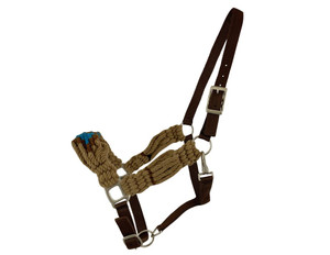 Showman Tan Mohair Wool Bronc Halter w/ Southwest Design