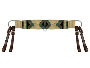 Showman Mohair Wool Multi-Strand Tripping Collar w/ Teal & Brown Southwest Design Showman Mohair Wool Multi-Strand Tripping Collar w/ Teal & Brown Southwest Design