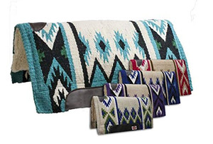 Showman 36" x 34" 100% Wool Top Cutter Style Saddle Pad w/ Navajo Design Showman 36" x 34" 100% Wool Top Cutter Style Saddle Pad w/ Navajo Design