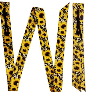 Showman Sunflower & Cheetah Print Nylon Tie Strap & Off Billet Set Showman Sunflower & Cheetah Print Nylon Tie Strap & Off Billet Set
