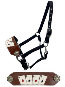 Showman "Four of a Kind" Leather Bronc Halter Showman "Four of a Kind" Leather Bronc Halter
