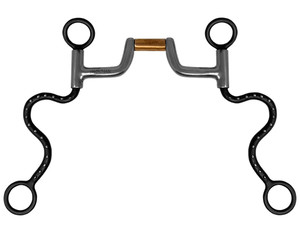 Showman Western Medium Shank Copper Hinge Port Bit Showman Western Medium Shank Copper Hinge Port Bit