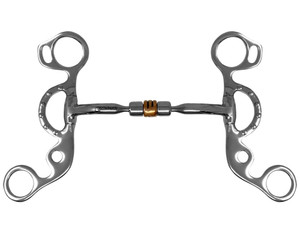 Showman Comfort Jointed Copper Roller Short Shank Snaffle Curb Bit Showman Comfort Jointed Copper Roller Short Shank Snaffle Curb Bit