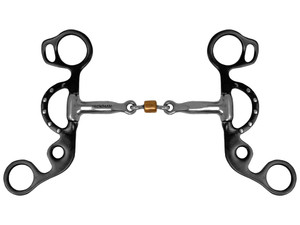 Showman Short Shank Three-Piece Sweet Iron Snaffle Bit w/ Copper Roller Showman Short Shank Three-Piece Sweet Iron Snaffle Bit w/ Copper Roller