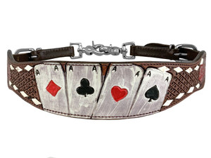 Showman Rider's Luck Tooled Leather Wither Strap Showman Rider's Luck Tooled Leather Wither Strap