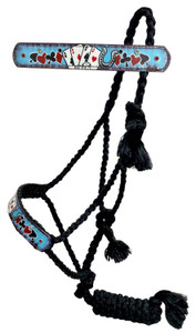Showman Electric Aces Black Woven Nylon Mule Tape Halter Showman Electric Aces Black Woven Nylon Mule Tape Halter