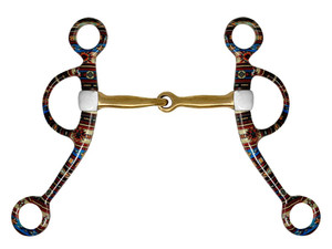 Showman Southwest Print Copper Argentine Snaffle Bit Showman Southwest Print Copper Argentine Snaffle Bit