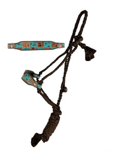Showman Nylon Mule Tape Halter w/ Gator Patchwork Noseband Showman Nylon Mule Tape Halter w/ Gator Patchwork Noseband
