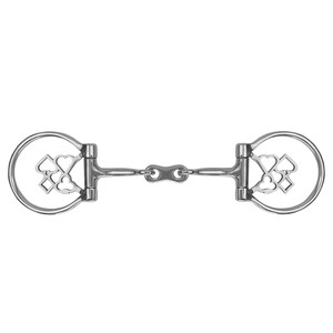 Showman Gambler Stainless Steel D-Ring Dog Bone Snaffle Bit