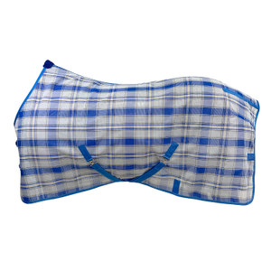 Showman 1000D Royal Blue Plaid Mesh Fly Sheet Showman 1000D Royal Blue Plaid Mesh Fly Sheet