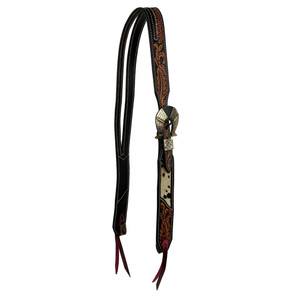 Showman Feather & Cowhide Split Ear Headstall