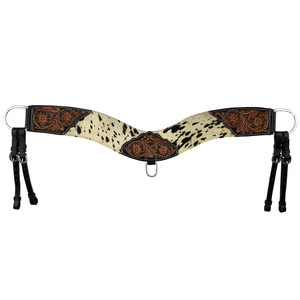 Showman Floral & Cowhide Western Tripping Collar Showman Floral & Cowhide Western Tripping Collar