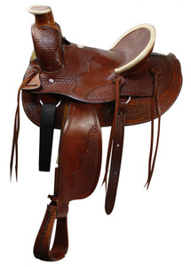 16" Buffalo Saddle w/ Basket Weave Tooling 16" Buffalo Saddle w/ Basket Weave Tooling