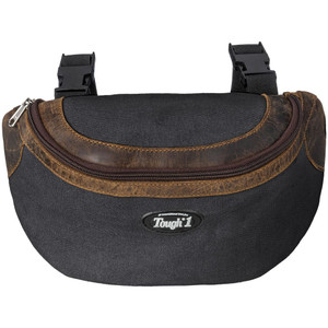 Tough1 Canvas Saddle Pouch w/ Leather Accents Tough1 Canvas Saddle Pouch w/ Leather Accents
