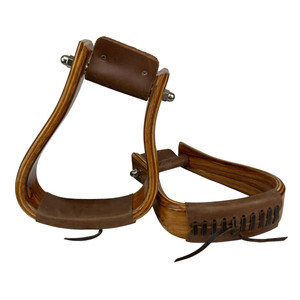 Showman Mahogany Angled Flat Bottom Stirrups Showman Mahogany Angled Flat Bottom Stirrups