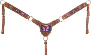 Tough1 Butterfly Leather Breast Collar Tough1 Butterfly Leather Breast Collar