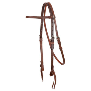 Showman Argentina Cow Leather Rattlesnake Knotted Browband Headstall Showman Argentina Cow Leather Rattlesnake Knotted Browband Headstall