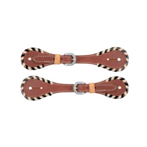 Showman Ladies Argentina Cow Leather Spur Straps w/ Rawhide Border Showman Ladies Argentina Cow Leather Spur Straps w/ Rawhide Border